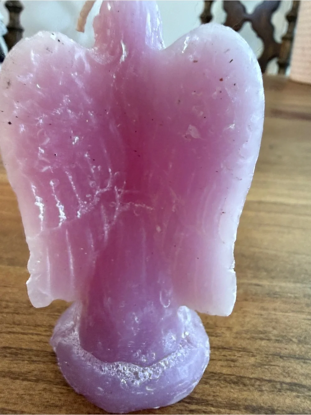 Hand-Carved Pink Angel Candle